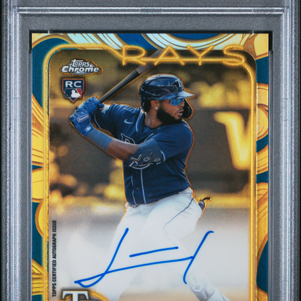 2024 Topps Gilded Chrome Junior Caminero #CGAJCA Blue Gold /50 PSA 10 Auto