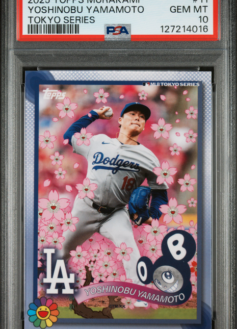 2025 Topps Takashi Murakami + MLB World Tour Tokyo Yoshinobu Yamamoto #11 PSA 10