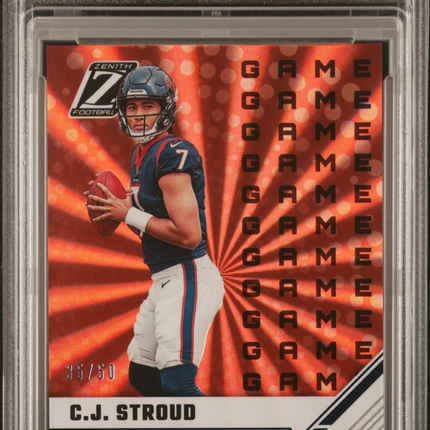 2023 Panini Zenith Epix Orange Play CJ Stroud #2 Game 35/50 PSA 9