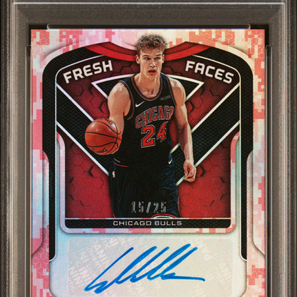 2019 Panini Certified Fresh Faces Lauri Markkanen #FFSLM Camo /25 PSA 10