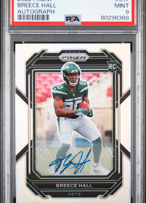 2022 Panini Prizm Breece Hall #317 Autograph PSA 9