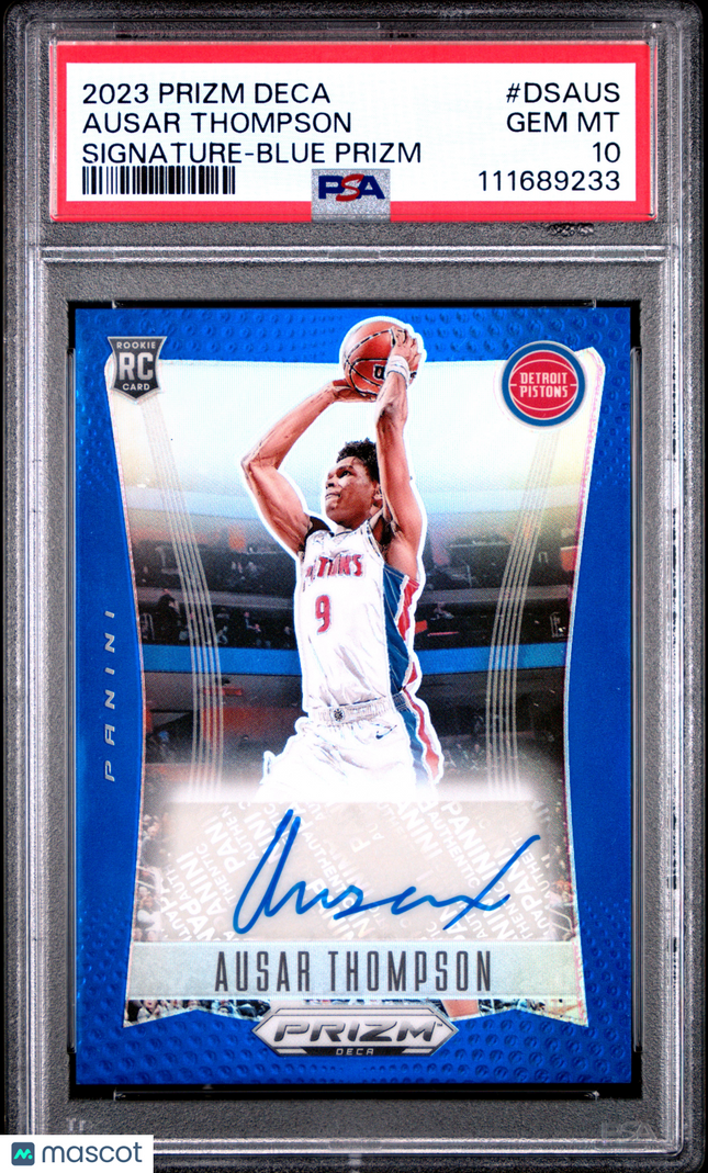 2023 Panini Prizm Deca Signatures Ausar Thompson #DSAUS Blue PSA 10