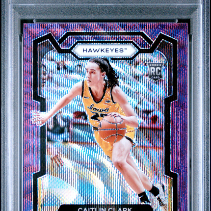2024 Panini Prizm Draft Picks Caitlin Clark #57 Purple Wave PSA 10
