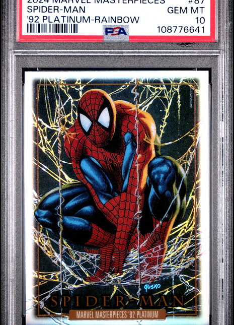 2024 Upper Deck Marvel Masterpieces '92 Platinum Spider-Man #87 PSA 10