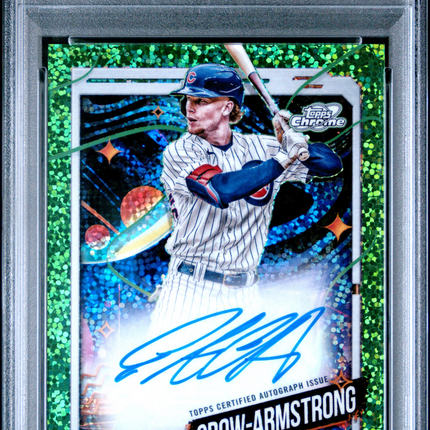 2024 Topps Cosmic Chrome Pete Crow-Armstrong Green Space Dust 11/75 PSA 9 Auto