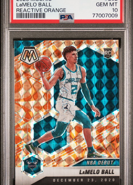 2020 Panini Mosaic Lamelo Ball #262 Reactive Orange PSA 10