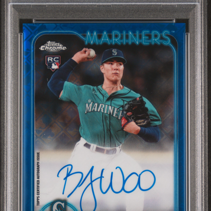 2024 Topps Chrome Logofractor Bryan Woo #RCABW Blue 086/150 PSA 10 Auto