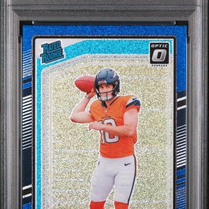 2024 Panini Donruss Optic Bo Nix #209 Blue Glitter PSA 10