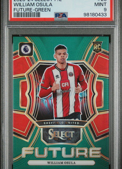 2023-24 Panini Select Premier League Select Future William Osula #20 Green PSA 9