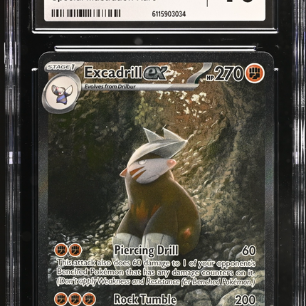 2025 Pokemon Black Bolt Excadrill ex Special Illustration Rare CGC 10 #168/086