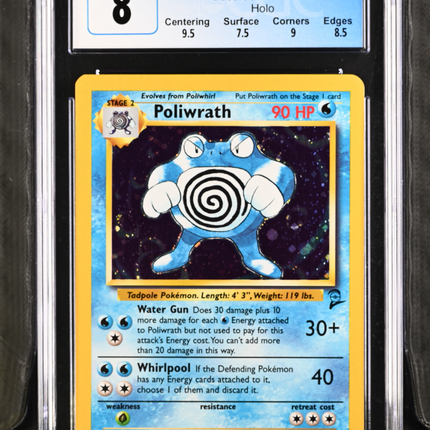 2000 Pokemon Base Set 2 Poliwrath CGC 8 #15/130