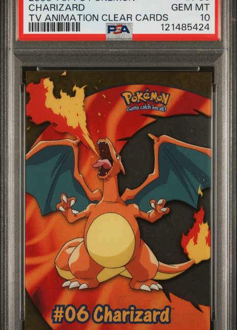 2000 Topps Pokemon TV Animation Clear Cards Charizard #PC3 PSA 10