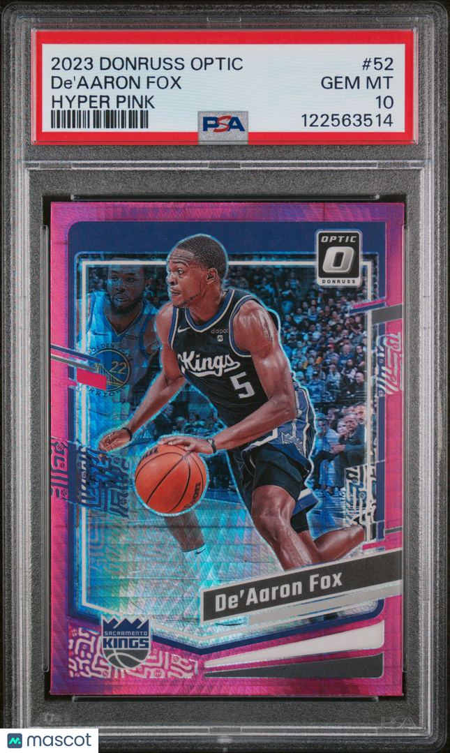 2023 Panini Donruss Optic De'aaron Fox #52 Hyper Pink PSA 10