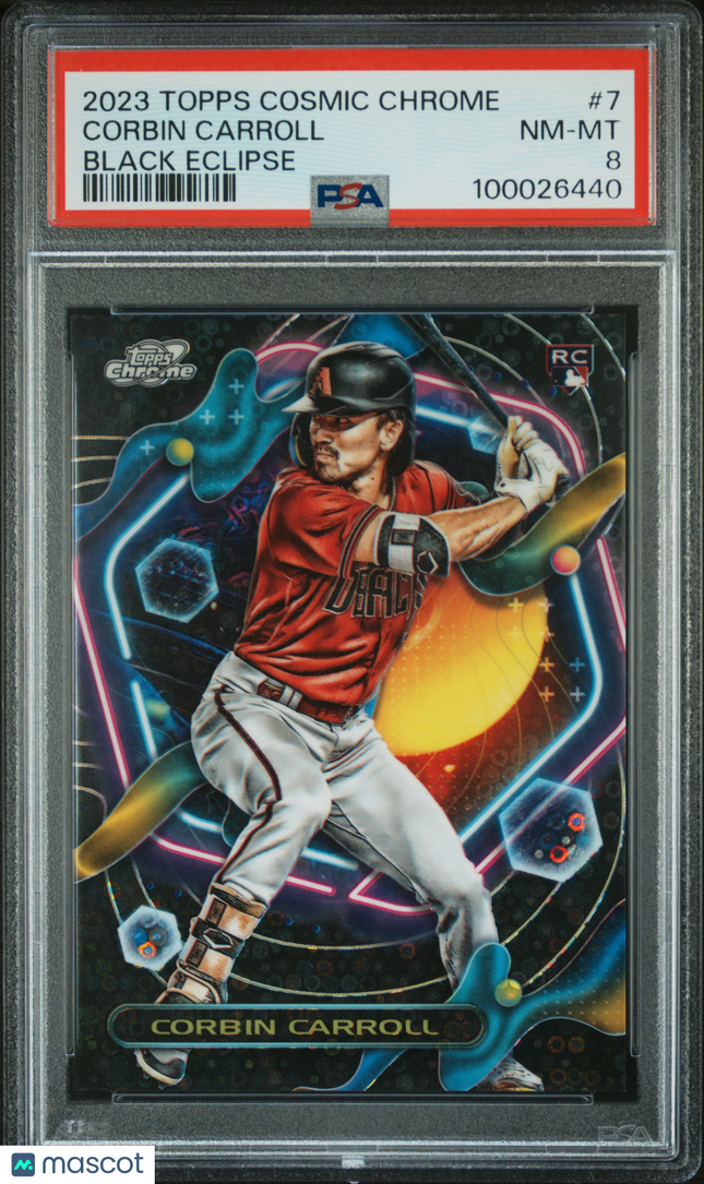 2023 Topps Cosmic Chrome Corbin Carroll #7 Black Eclipse PSA 8 /10