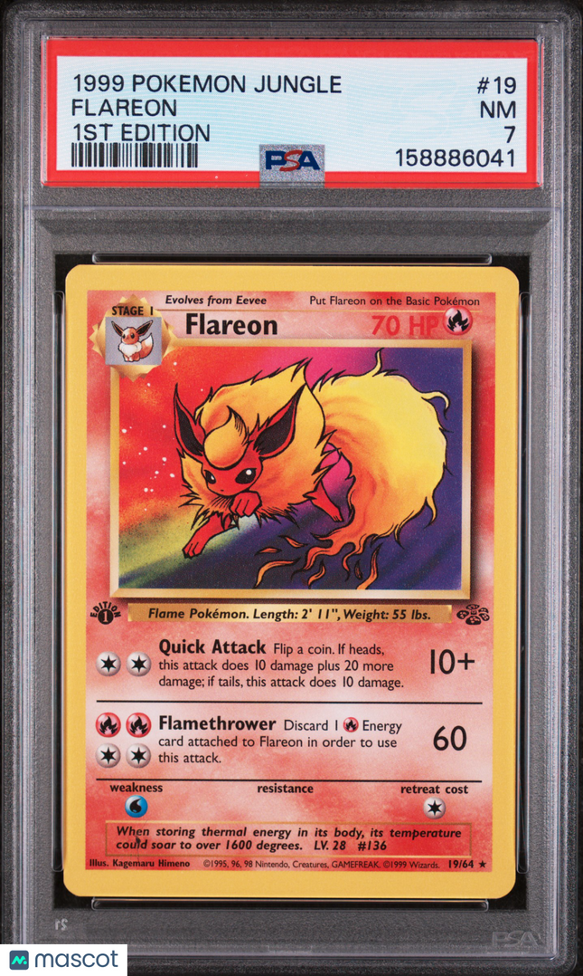 1999 Pokemon Jungle Flareon 1st Edition PSA 7 #19