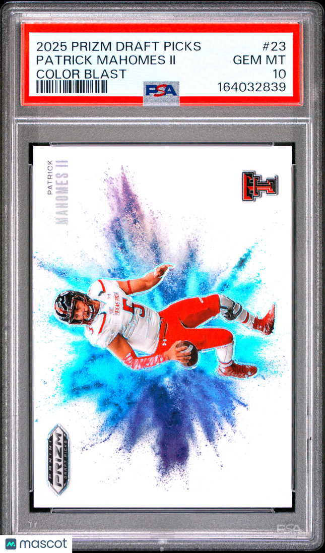 2025 Panini Prizm Draft Picks Color Blast Patrick Mahomes II #23 PSA 10