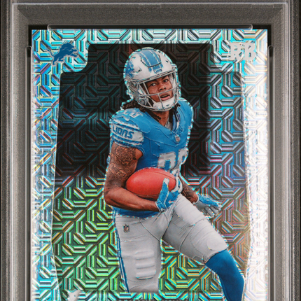 2023 Panini Prizm Prizm Flashback Rookie Jahmyr Gibbs #PFR7 Mojo /25 PSA 10