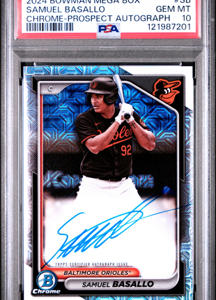 2024 Bowman Mega Box Chrome Mega Auto Samuel Basallo #SB PSA 10