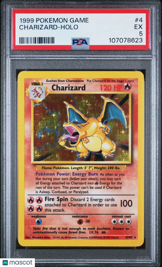 1999 Pokemon Game Charizard PSA 5 #4