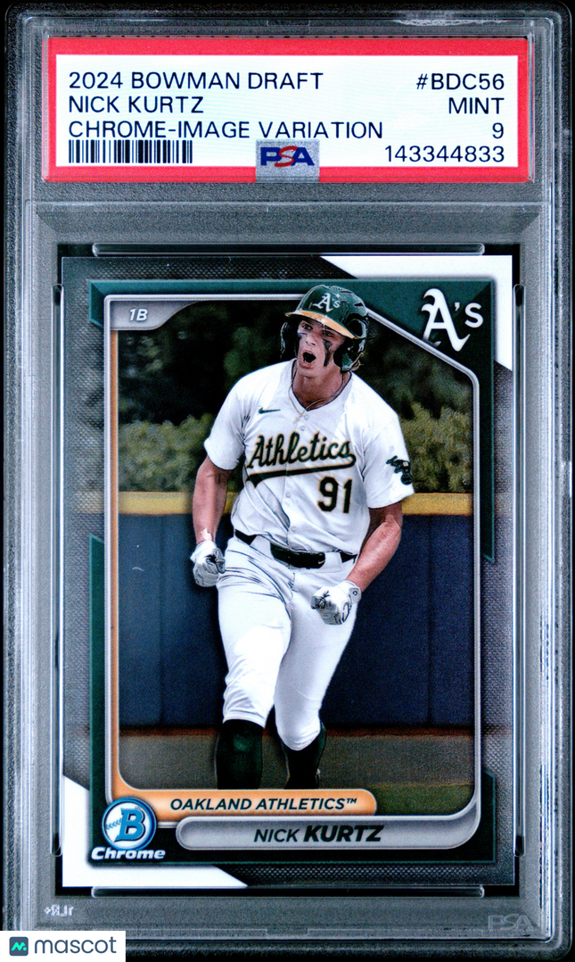 2024 Bowman Draft Nick Kurtz #BDC56 Chrome Image Variation PSA 9