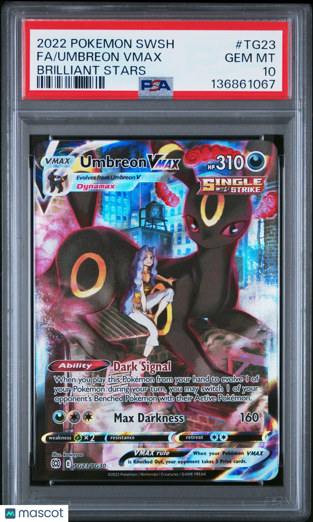 2022 Pokemon Brilliant Stars Umbreon VMAX Fa Brilliant Stars PSA 10 #TG23