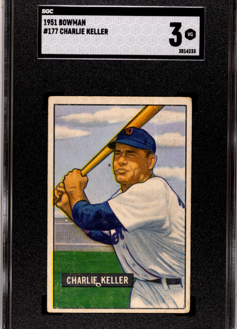 1951 Bowman Charlie Keller #177 SGC 3