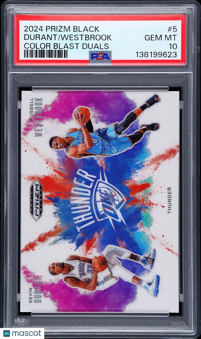 2024 Panini Prizm Black Color Blast Duals Durant Westbrook #5 PSA 10
