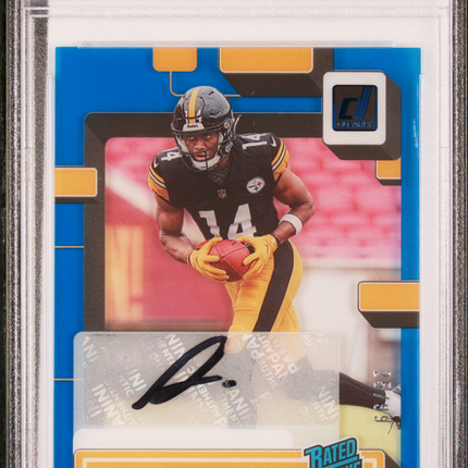 2022 Panini Clearly Donruss George Pickens #73 Autograph Blue /99 PSA 10 Auto