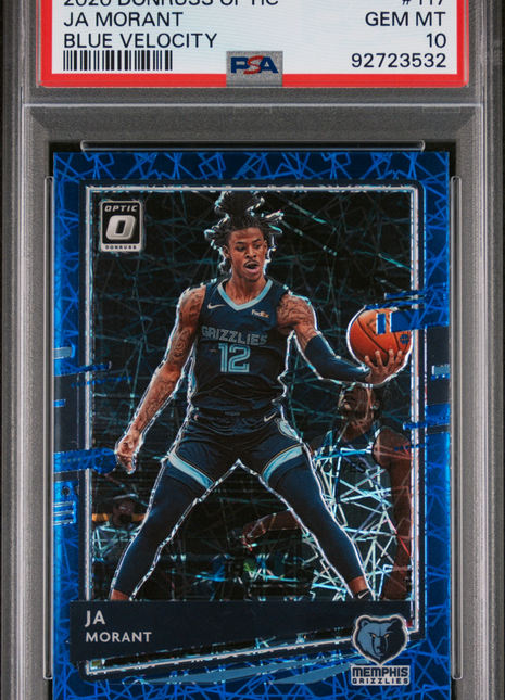 2020 Panini Donruss Optic Ja Morant #117 Blue Velocity PSA 10