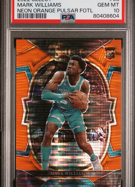 2022 Panini Select Mark Williams #93 Neon Orange Pulsar Fotl PSA 10