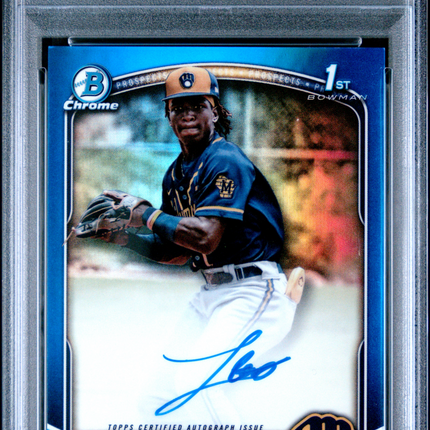 2025 Bowman Chrome Prospect Autographs Luis Pena #CPALP Blue Ref 107/150 PSA 8