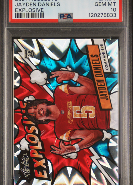2024 Panini Absolute Explosive Jayden Daniels #EXJDS PSA 10