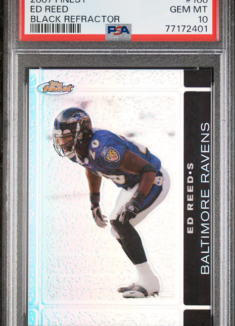 2007 Finest Ed Reed #100 Black Refractor PSA 10 /99