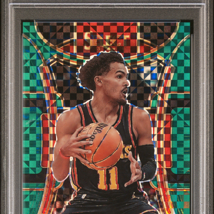2023 Panini Select Trae Young #358 Green Prizm PSA 10