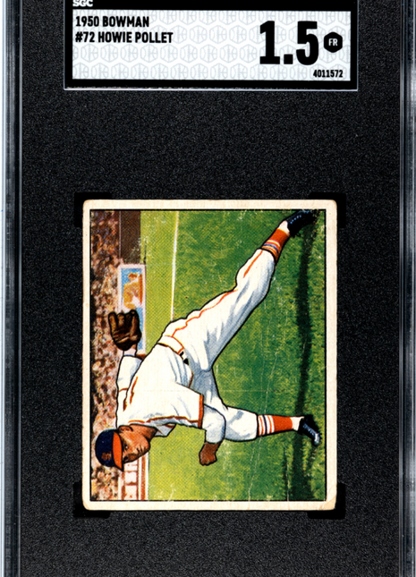 1950 Bowman Howie Pollet #72 SGC 1.5