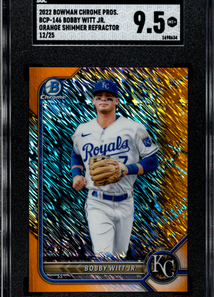 2022 Bowman Bobby Witt JR. #BCP-146 CHR. Pros. Orange Shim. Refractor SGC 9.5