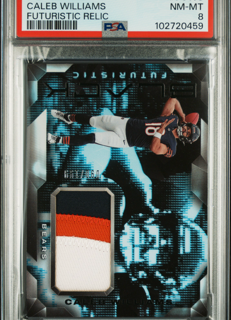 2024 Panini Black Futuristic Relics Caleb Williams #FCWS PSA 8