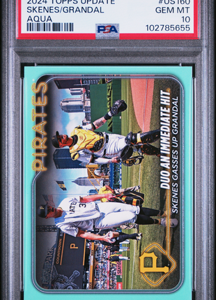2024 Topps Update Grandal Skenes #US160 Aqua PSA 10