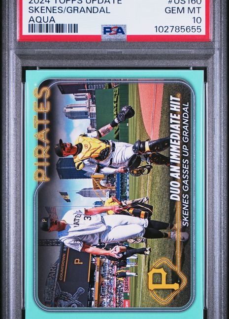 2024 Topps Update Grandal Skenes #US160 Aqua PSA 10