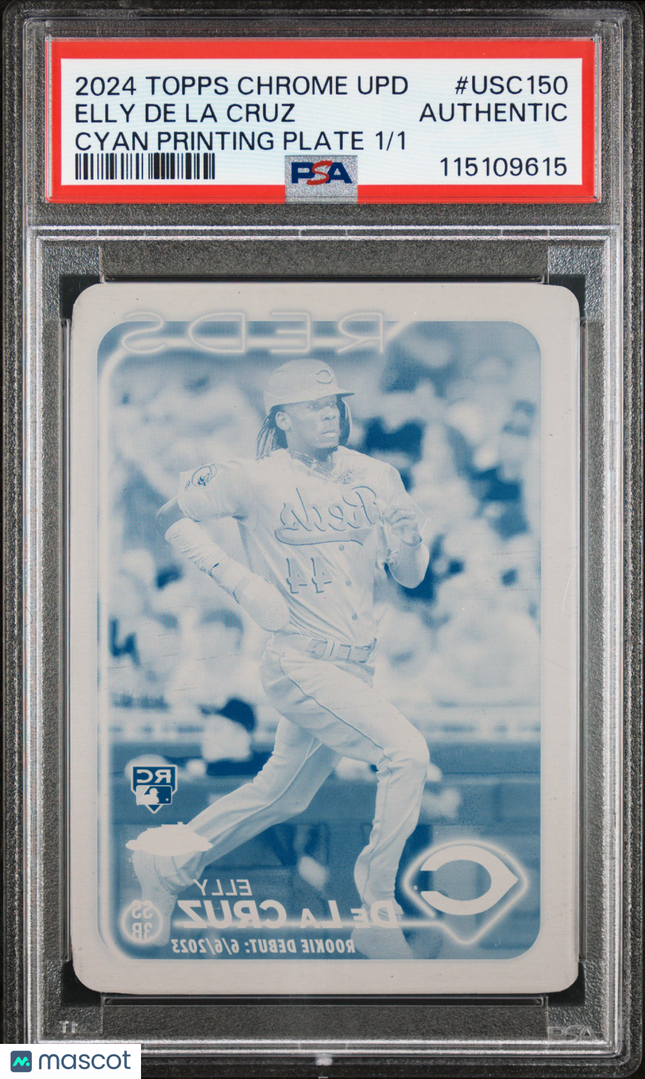 2024 Topps Chrome Update Elly De La Cruz #USC150 Cyan Printing Plate 1/1 PSA A