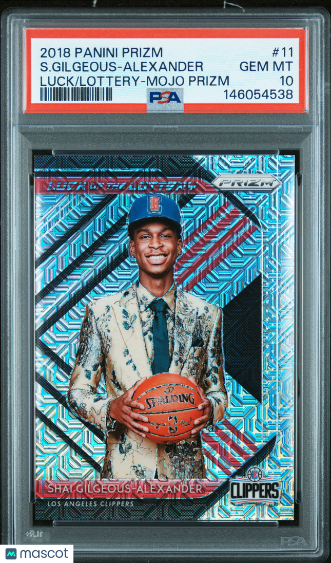 2018 Panini Prizm Luck Of The Lottery Shai Gilgeous-Alexander 11 Mojo /25 PSA 10