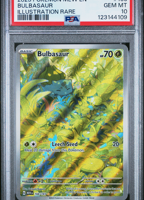 2023 Pokemon Mew EN-151 Bulbasaur Illustration Rare PSA 10 #166