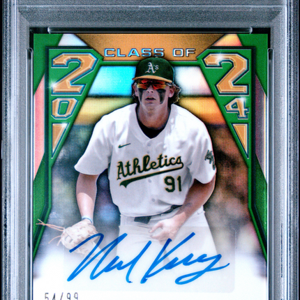 2024 Bowman Draft Class Of 2024 Nick Kurtz #C24NK Green Ref 54/99 PSA 10 Auto