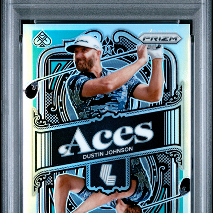 2024 Panini Prizm LIV Golf Aces Dustin Johnson #1 Teal PSA 8