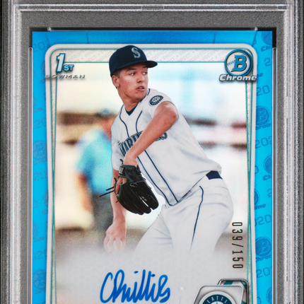 2020 Bowman Draft Chrome Auto Connor Phillips #CDACP Blue Refractor PSA 9 /150