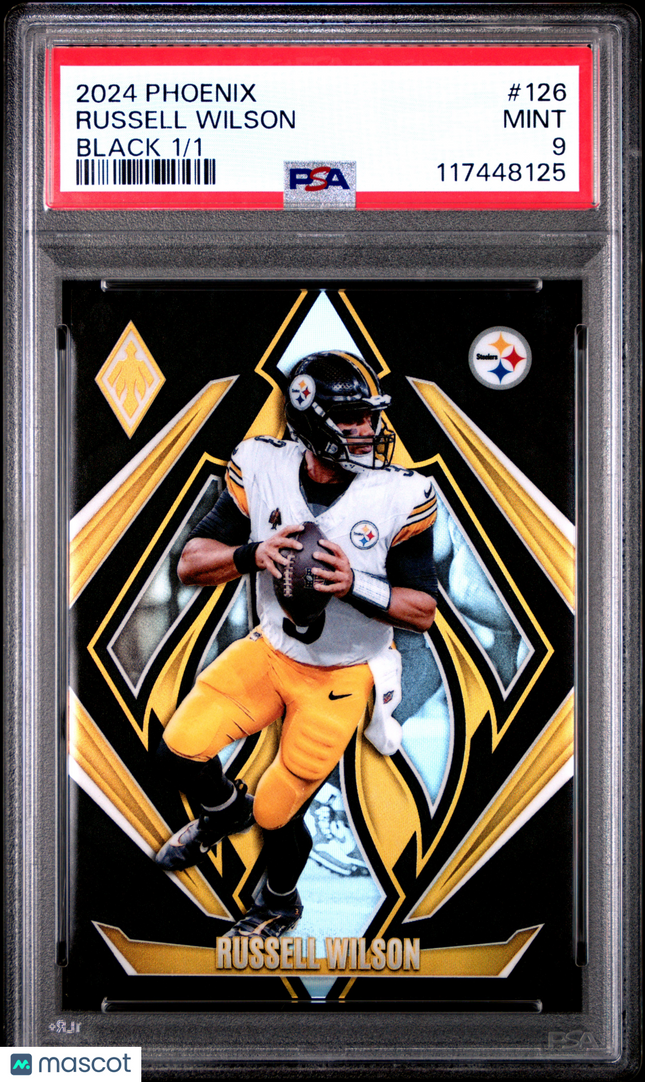 2024 Panini Phoenix Russell Wilson #126 Black 1/1 PSA 9