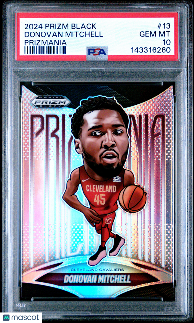 2024 Panini Prizm Black Prizmania Donovan Mitchell #13 PSA 10