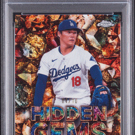 2025 Topps Hidden Gems Yoshinobu Yamamoto #HG6 Citrine 04/10 PSA 10