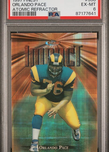 1997 Finest Orlando Pace #330 Atomic Refractor PSA 6