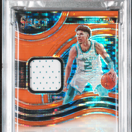 2020 Panini Select Rookie Jersey Auto Lamelo Ball #BAL Neon Orange /20 PSA 7